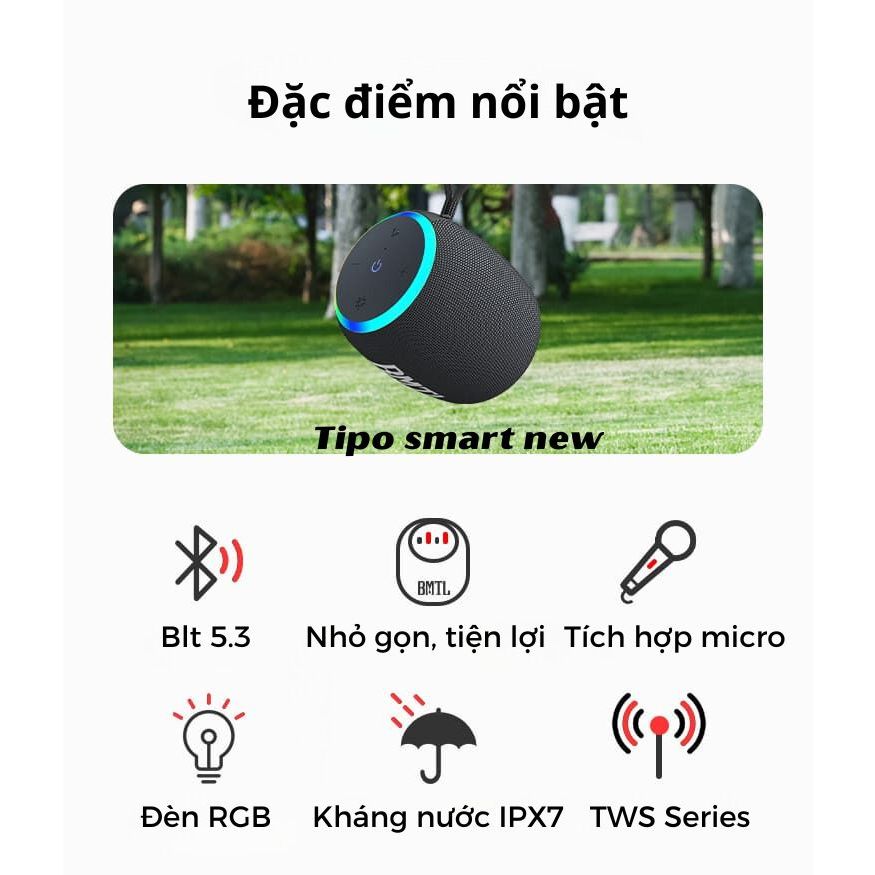 Loa Bluetooth Xdobo Rainbow Công Suất 15W Chống Nước IPX7 Chơi Nhạc 10H - Kết Nối 2 Loa 1 Lúc - BH 2 Năm