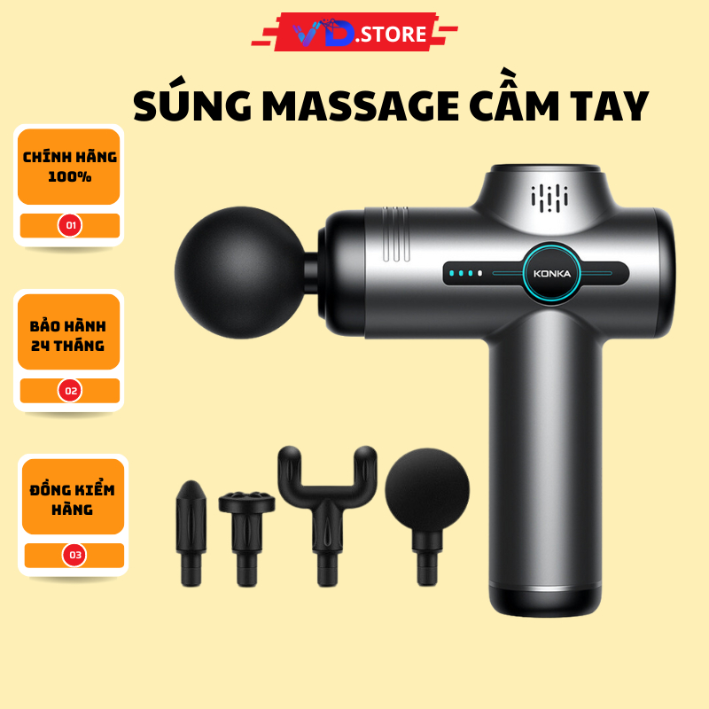Máy massage cầm tay giảm đau mỏi cơ bắp mát xa lưng vai cổ gáy mat xa toàn thân có đèn led-VD.STORE
