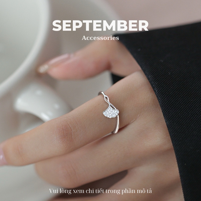 Nhẫn Nữ Mạ Bạc S925 Hình Lá Bạch Quả - SEPTEMBER Accessories