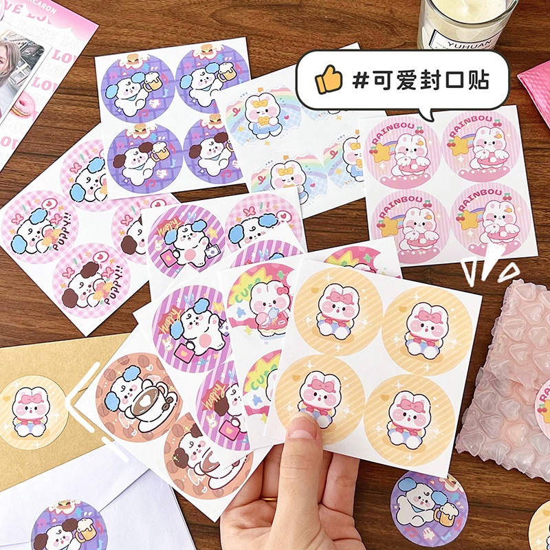 Sticker cute dán trang trí thiệp, túi quà tặng, sổ tay, hình dán hoạt hình dễ thương