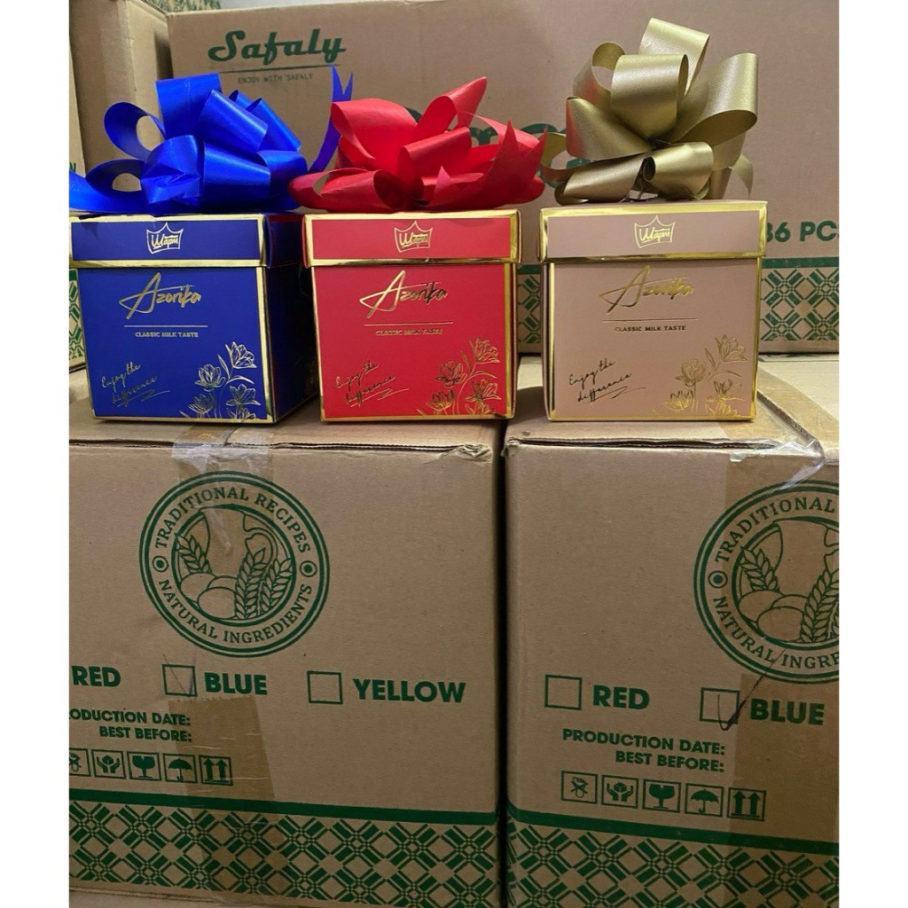 Kẹo socola Azorika nhập khẩu Ukraine-hộp 130g nhiều màu max đẹp,lại ngon phù hợp làm quà biếu,tặng