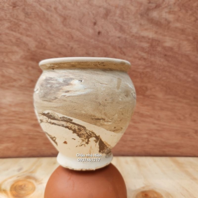 Chậu đất nung - chậu chum nhỏ miệng 10.5, cao ~12cm