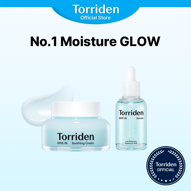 Serum axit hyaluronic phân tử thấp 50ml + Kem dưỡng làm dịu da mặt axit hyaluronic phân tử thấp 100ml DIVE IN TORRIDEN