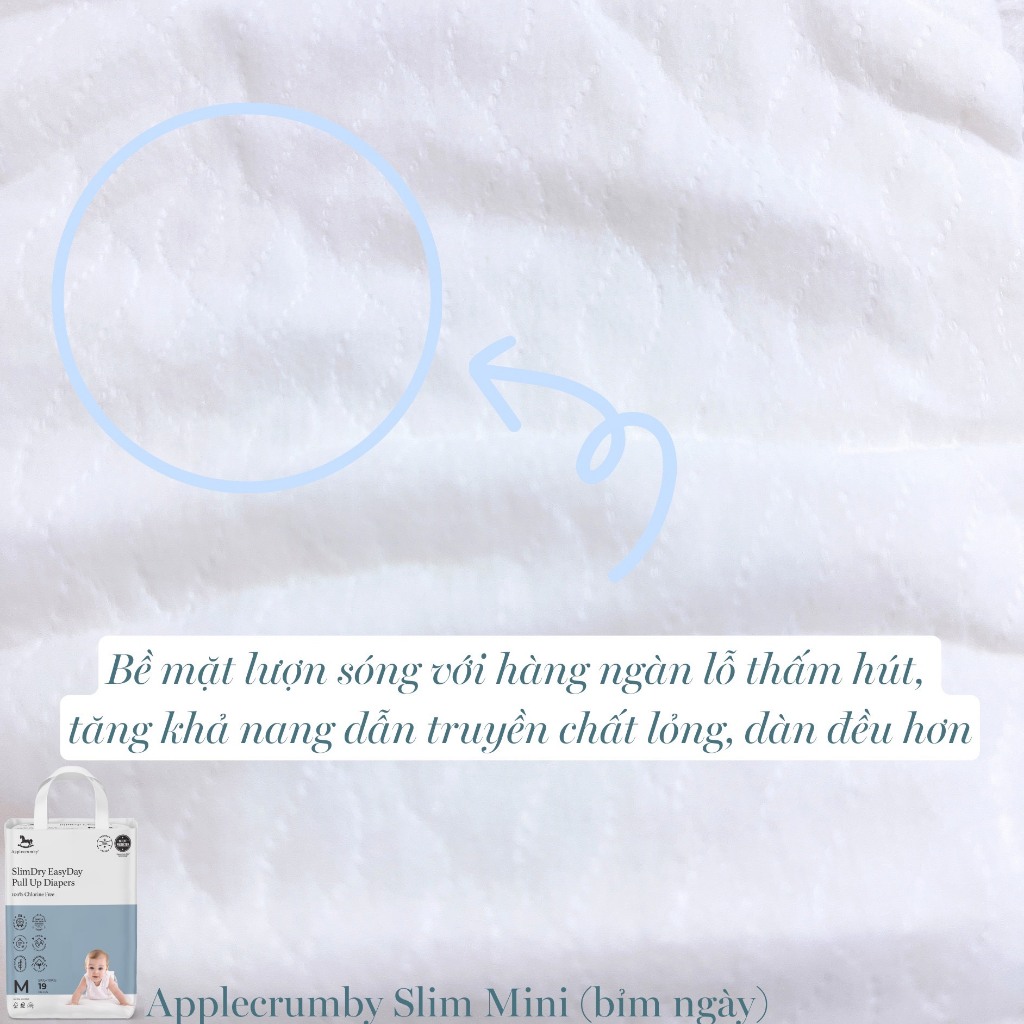 Bỉm dán/quần APPLECRUMBY SLIM cao cấp Malaysia siêu mềm mỏng cho bé S21/M19/L17/XL15/XXL13
