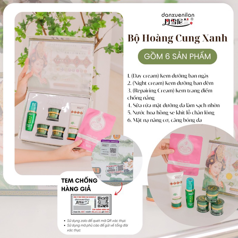 CHÍNH HÃNG -  Bộ Hoàng Cung 5in1 chính hãng tặng 3 miêng mặt nạ và 1 bộ thử