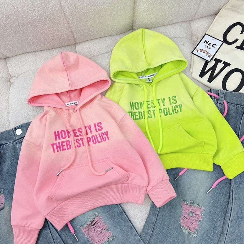 Set áo loang mũ hoodie quần xuông bé gái