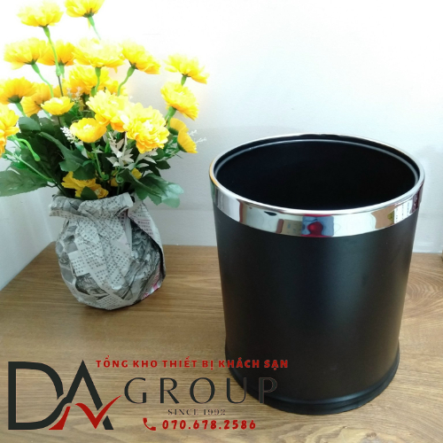 THÙNG RÁC INOX VĂN PHÒNG CAO CẤP DẠNG TRÒN 2 LỚP C-012