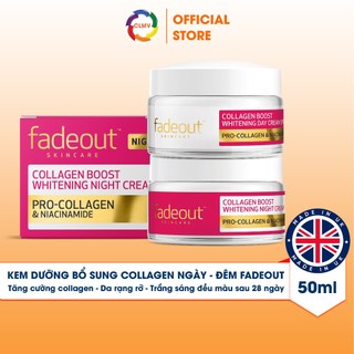 Kem dưỡng trắng FADEOUT Collagen ngày và đêm Anh Quốc, mang lại làn da trắng sáng, săn chắc, rạng rỡ sau 28 ngày 50ml