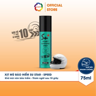 Khử mùi mũ bảo hiểm Su Star - Speed xuất xứ Úc, Hạn Chế Sự Phát Triển Của Vi Khuẩn, Ẩm Mốc Sau 10 Giây (75ml)