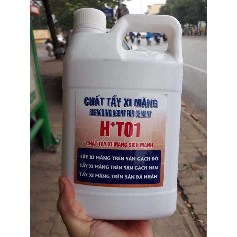 Tẩy xi măng bám gạch. Tẩy xi măng HT 01 - Can 1.8 Lít