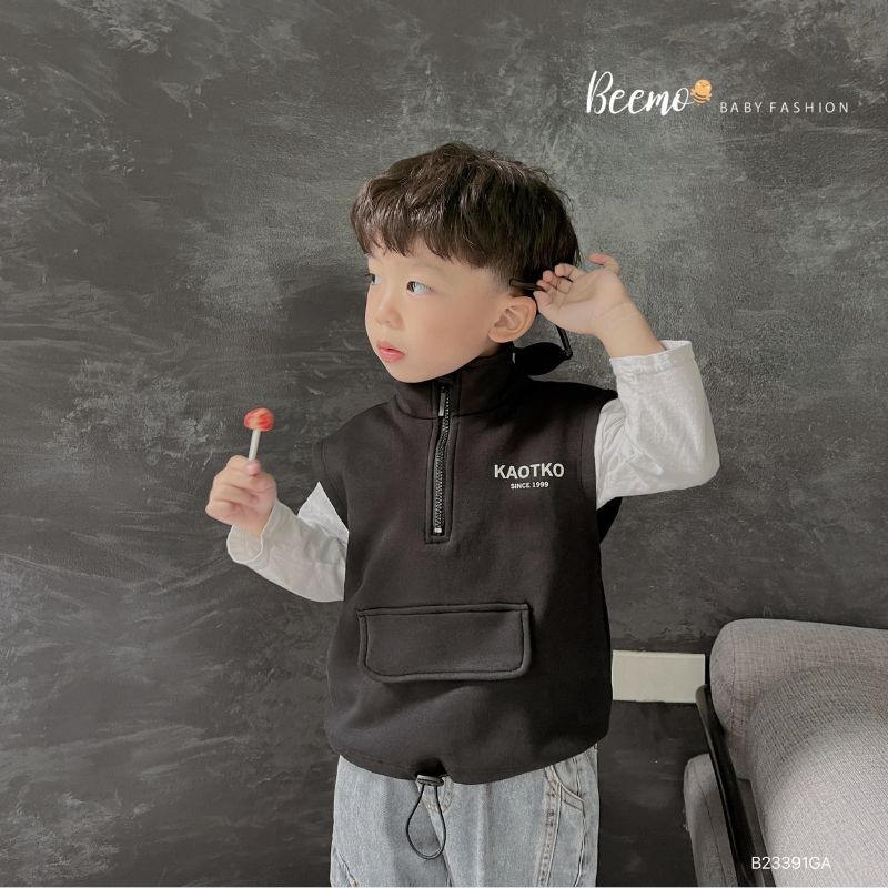 Áo Gile cho bé BEEMO A060 áo thu đông cho bé chất nỉ dày dặn, lót bông mềm - PAPALEMON