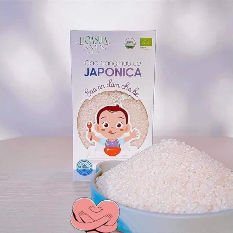Gạo trắng hữu cơ Japonica Hoa Sữa Food 1Kg nấu cháo/cơm ăn dặm cho bé | BigBuy360 - bigbuy360.vn