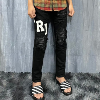 Quần jean nam ARI thêu da trắng cực chất, jean nam co giãn cao cấp, phong cách trẻ trung năng động mẫu mới nhất