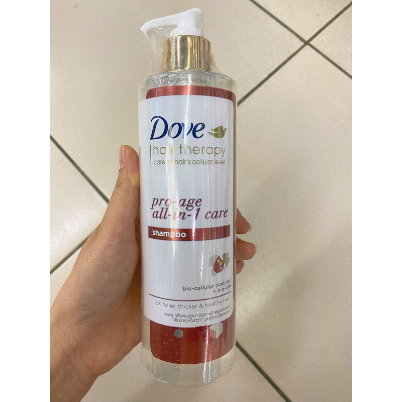 Dầu gội và Kem Xả Serum 2 trong 1 Dove Hair Therapy Tóc phồng dày và Ngăn lão hóa 380ml, 230 ml