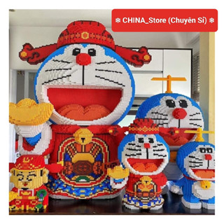 [ TẶNG BÚA ] Đồ Chơi Lắp Ráp Mô Hình Doraemon Doremon Thần tài Cầm Vàng 40cm Cỡ Lớn