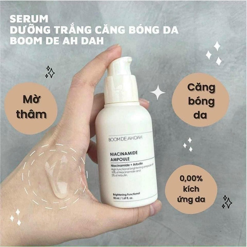 Serum Dưỡng Trắng Căng Bóng Da Boom De Ah DHA Niacinamide Ampoule 50ml Giảm Thâm Mụn Hienauth