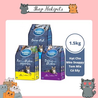 Hạt Snappy Tom cho mèo, Hạt Snappy Tom mix Cá sấy cho mèo, Hạt Snappy Tom túi hãng 1,5kg