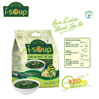 Canh rau ngót thịt bằm katuk soup with minced pork i-soup 54 gram