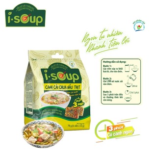 Canh cải chua nấu thịt pickled mustard greens soup with pork i-soup 78 gram