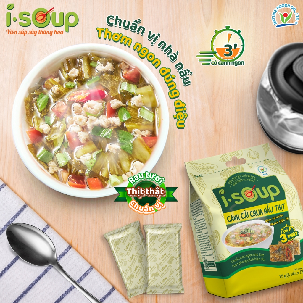 CANH CẢI CHUA NẤU THỊT PICKLED MUSTARD GREENS SOUP WITH PORK I.SOUP 78 GRAM