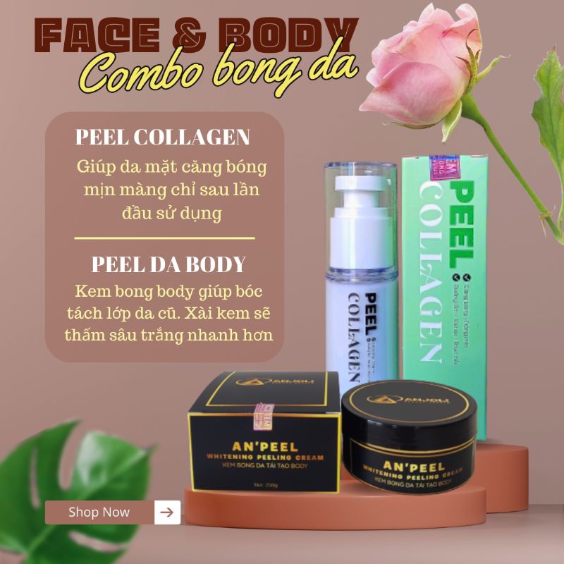 COMBO PEEL COLLAGEN  MẶT + BONG DA BODY