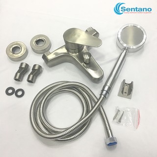 [HÀNG ĐẸP] Bộ củ sen tắm NÓNG LẠNH SENTANO STN-203 (kiểu TRÒN) chất liệu inox 304 cao cấp sử dụng LÕI CERAMIC