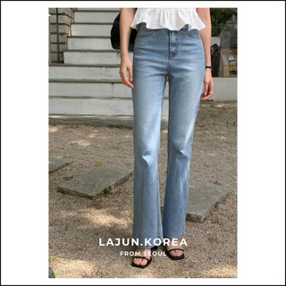 Quần jeans nữ ống loe Hàn Quốc, Quần jeans nữ dáng dài lưng cao tôn dáng