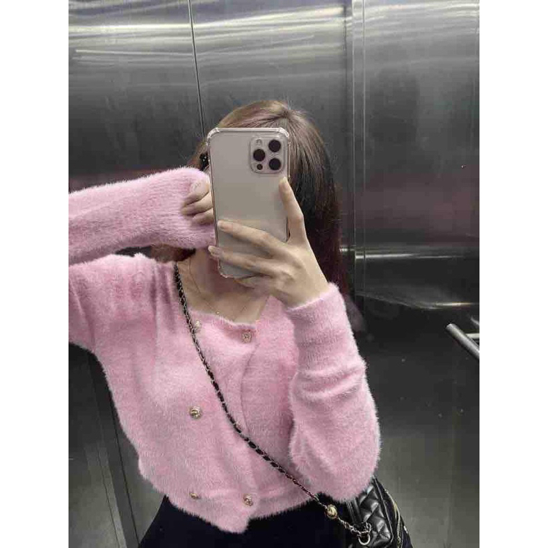 Áo len crotop 2 hàng cúc màu siêu xinh
