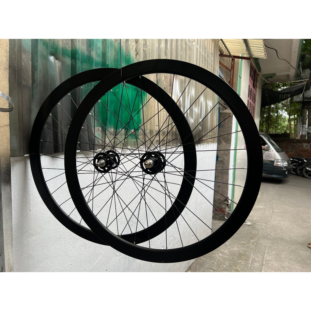 Vành bộ Fixed Gear 4cm Hub XJ trước sau bạc đạn