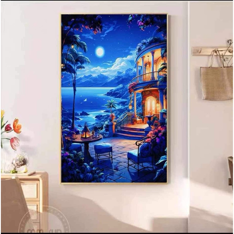 Tranh thêu 60*80cm 9CT VẢI KIM TUYẾN