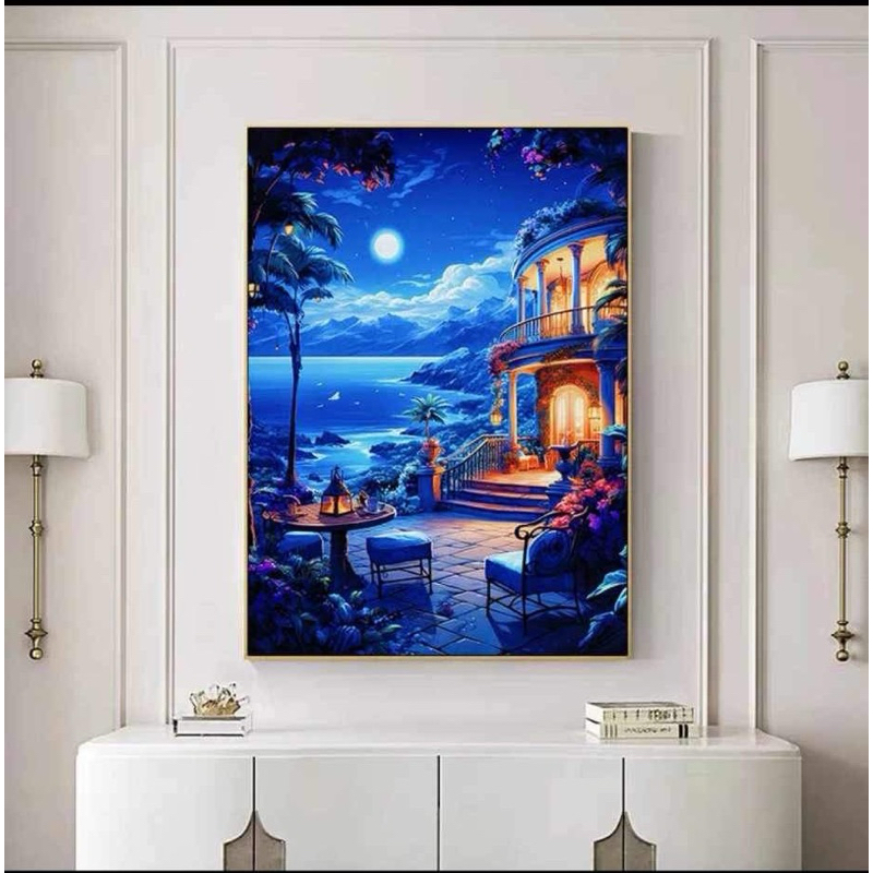 Tranh thêu 60*80cm 9CT VẢI KIM TUYẾN