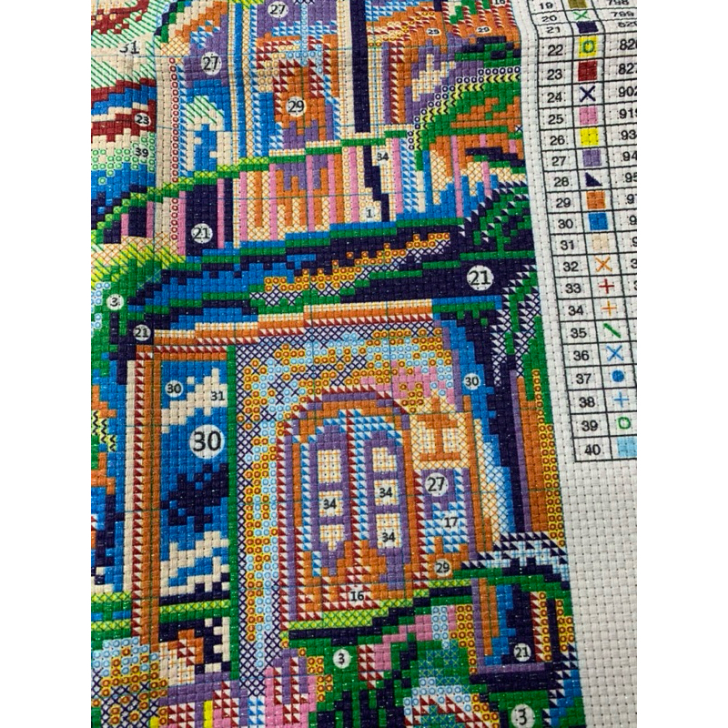 Tranh thêu 60*80cm 9CT VẢI KIM TUYẾN