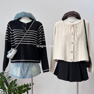 @ngow.studio Áo len kẻ dài tay Nancy ( Ảnh thật by Ngow)