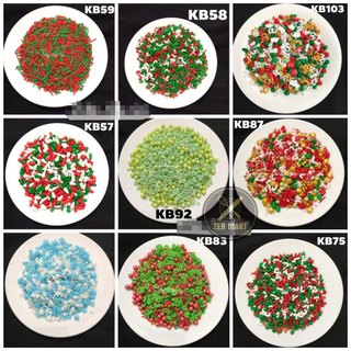 Cốm màu trang trí giáng sinh, hallowen nhiều mẫu 10gr