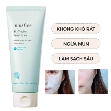 Sửa Rửa Mặt Thảo Dược Innisfre Bija Trouble Facial Foam