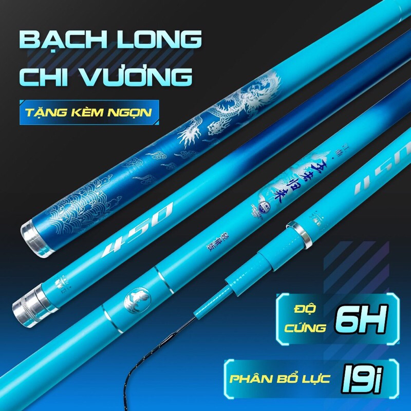 Cần câu tay 6h dài 6m3 bạch long chi vương cần tải cá 1 đến 9kg thoải mãi tặng 1 ngọn phụ