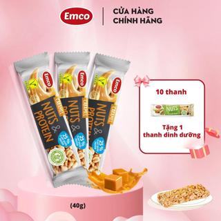 Thanh Hạt Dinh Dưỡng Emco Nuts & Protein Caramel vị Caramel 40g