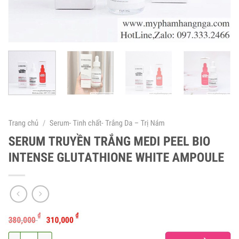 Huyết thanh truyền trắng Medi-Peel Glutathione 600 White Ampoule