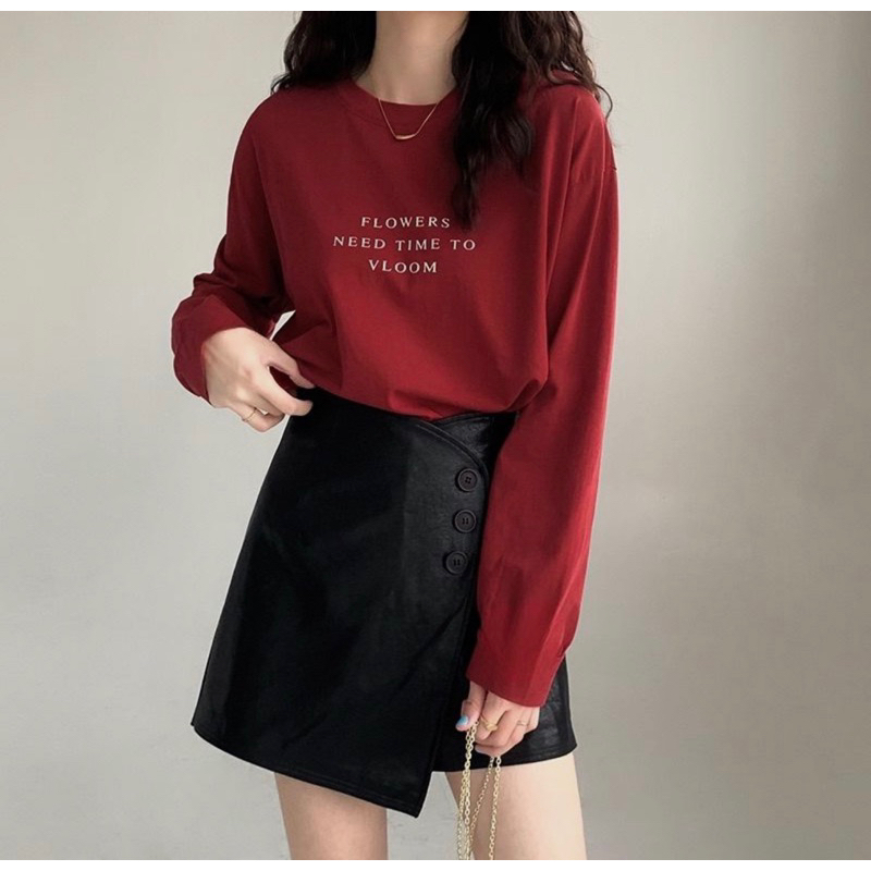 Áo dài tay unisex in chữ đơn giản