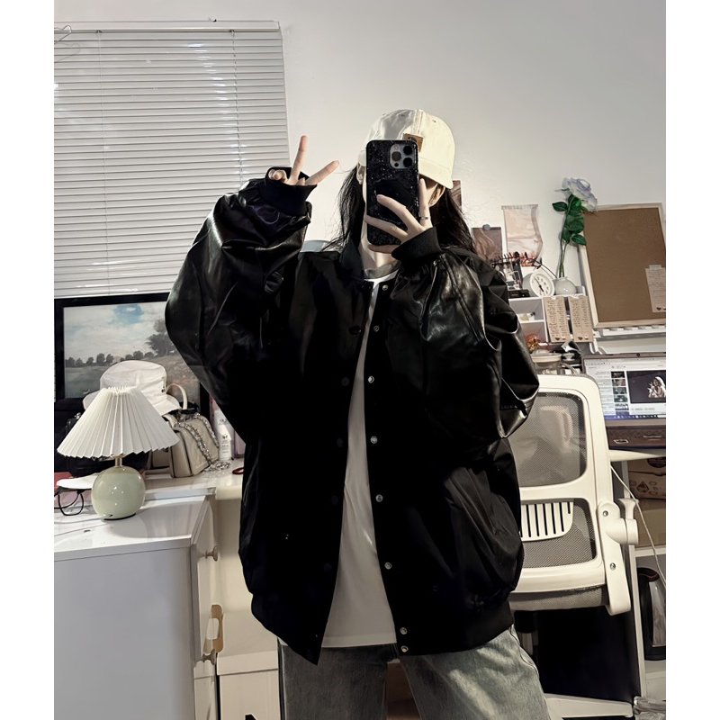 Áo bomber phối tay