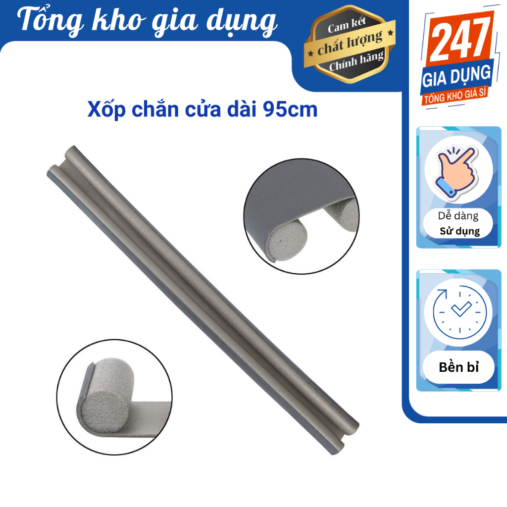 Thanh chặn khe cửa, thanh xốp chắn cửa giảm ồn, ngăn côn trùng 95cm - hàng loại 1 keo chắc