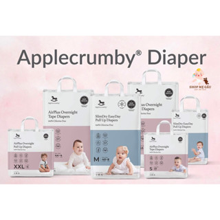 COMBO 1 THÙNG 2 bịch Bỉm APPLECRUMBY Malaysia đêm và ngày không chứa chất tẩy trắng, an toàn cho bé