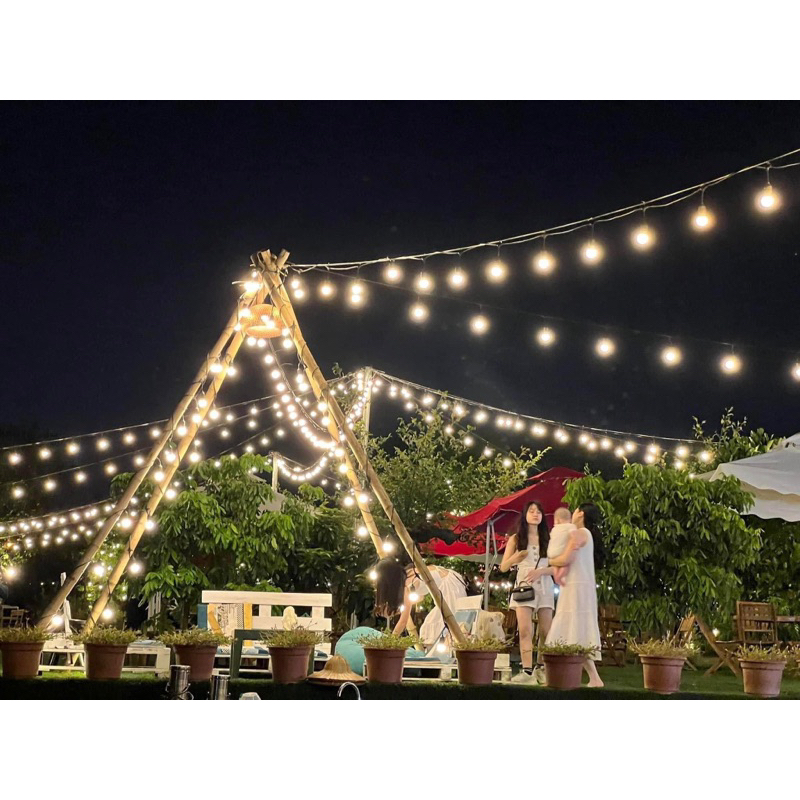 Dây Đèn Trang Trí ngoài trời,cửa hàng ,cafe ,5M 10 bóng ,10m20Bóng 3w loại cao cấp