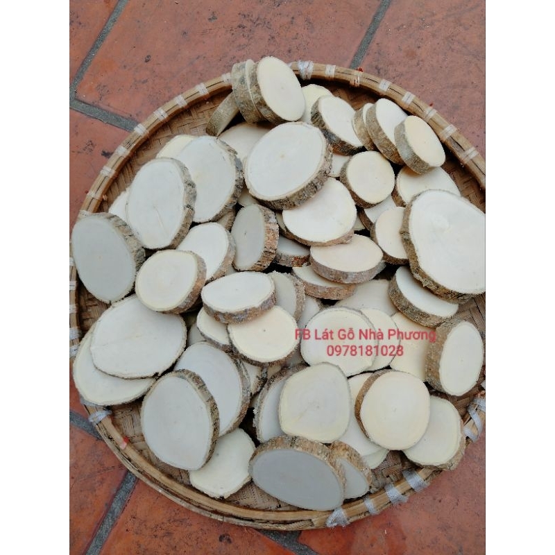 Set 50 lát gỗ trơn 3-4cm