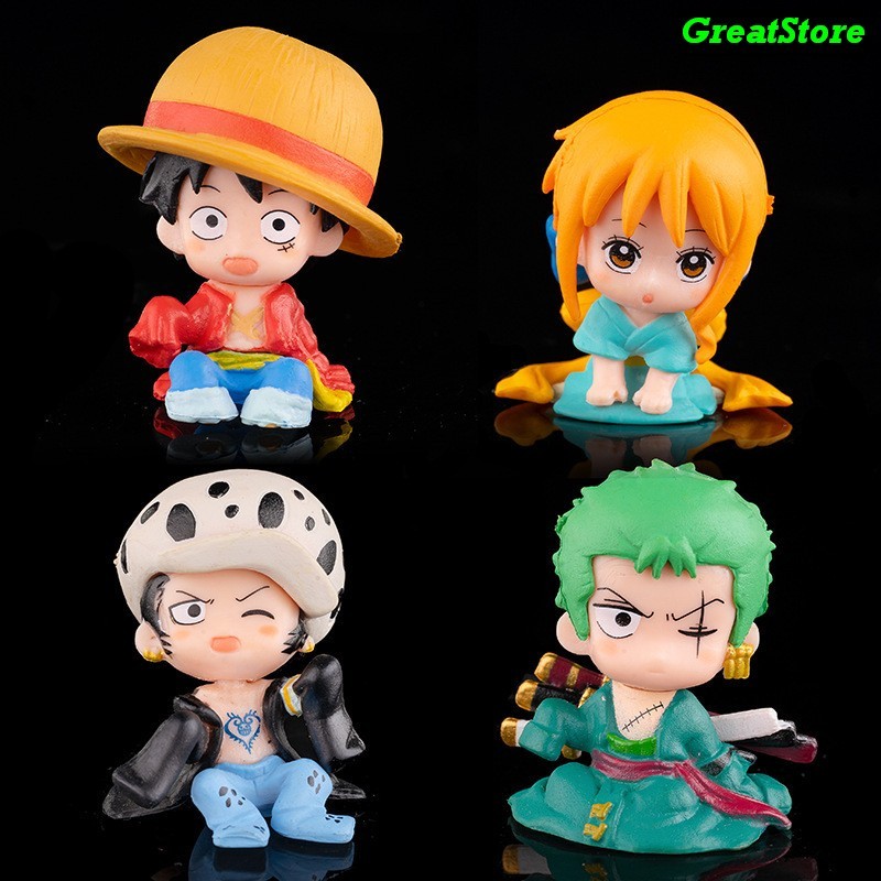[ Sẵn ] Mô hình One Piece -  Luffy Nami Zoro Law mô phỏng trang phục Cosplay Conan teo nhỏ - 4x4cm F