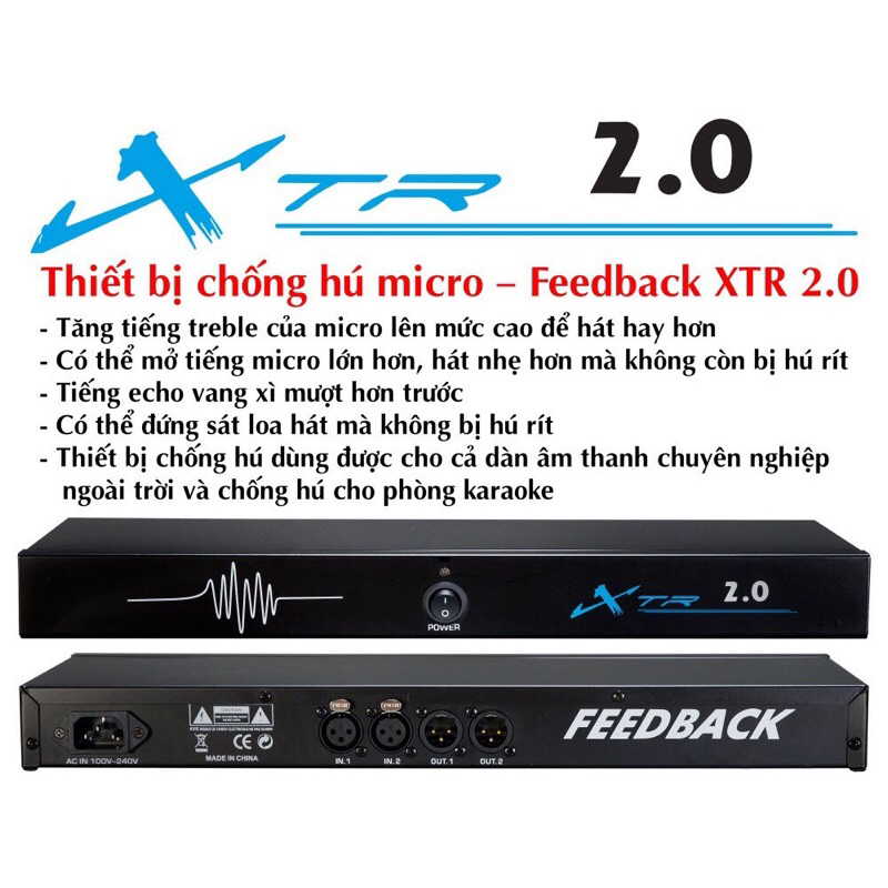 Máy chống hú micro karaoke Feedback XTR 2.0 - Phiên bản nâng cấp, chống hú tốt hơn, hát nhẹ hơn, karaoke hay hơn