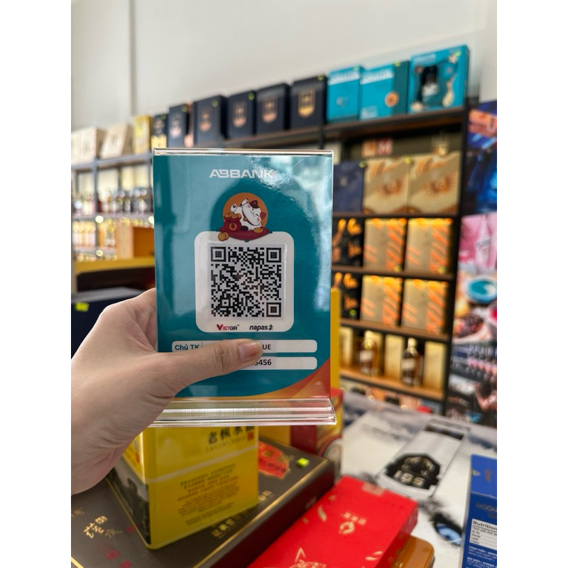 QR CODE Ngân Hàng kèm chân đế