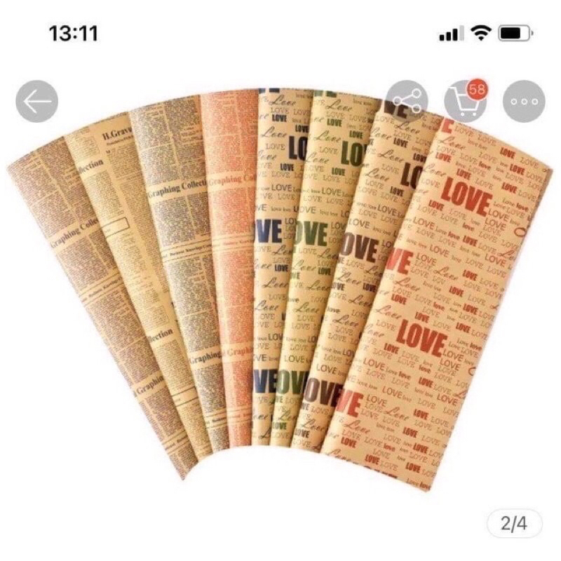 1 tờ giấy báo chữ tiếng Anh, dùng gói quà, gói hoa