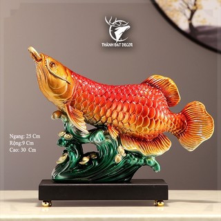 Tượng Phong Thủy Cá Rồng Kim Long Chiêu Tài , Quà Tặng Tân Gia Khai Trương Trang Trí Nhà Cửa