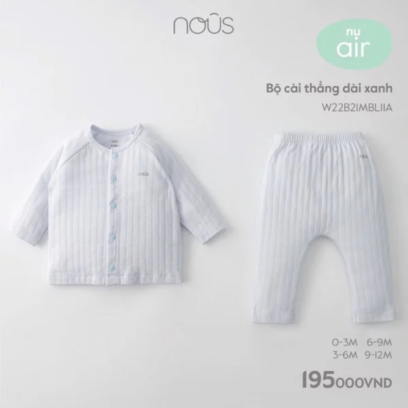NOUS - Bộ dài cài thẳng cho bé các mẫu 0M 3M 6M 9M